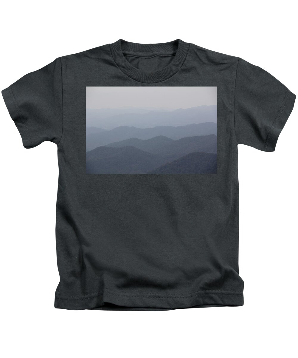  Misty Mountains Kids T-Shirt featuring the photograph Misty Mountains by Allen Nice-Webb