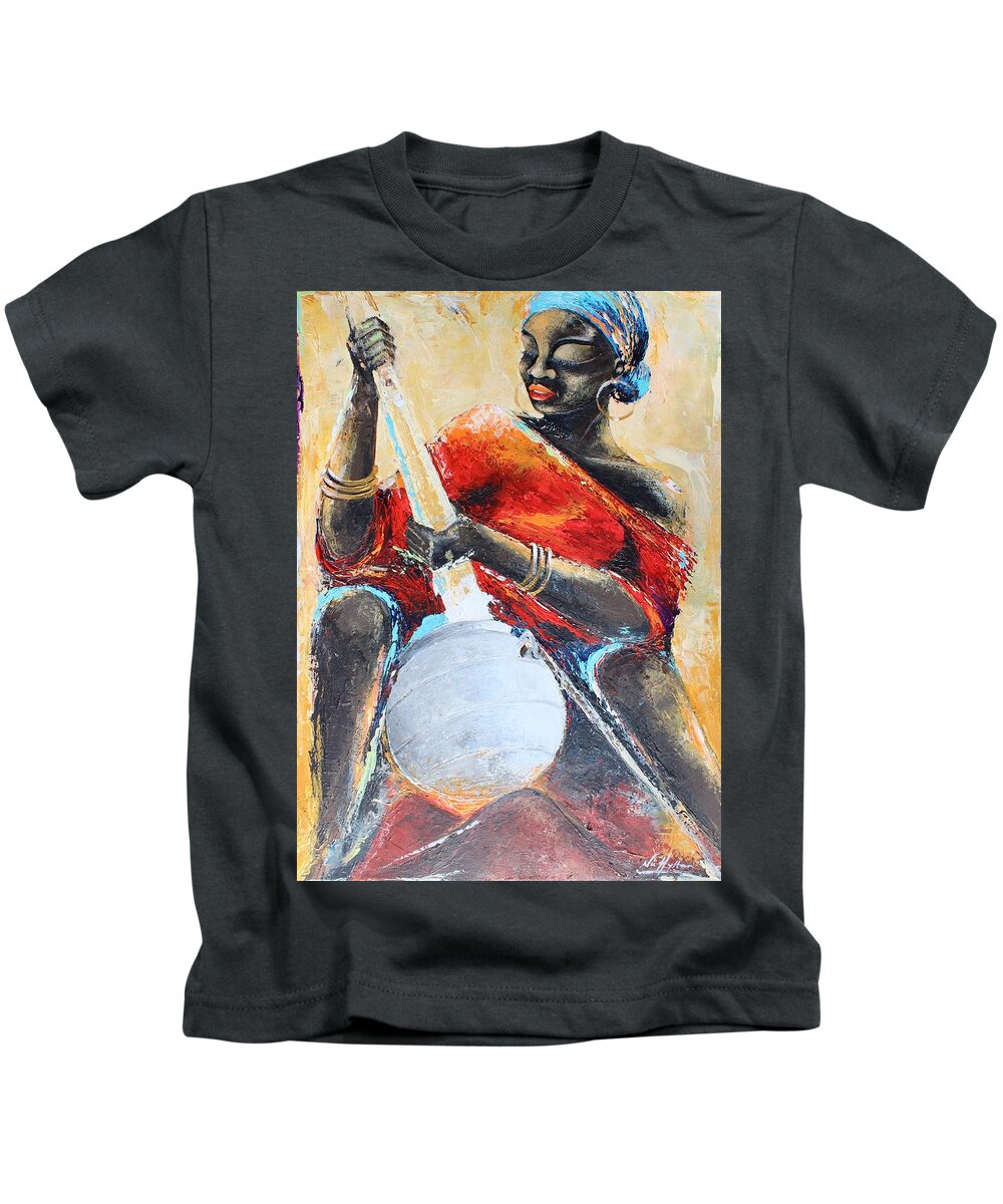 Africa Kids T-Shirt featuring the painting Mixing it Up by Nii Hylton