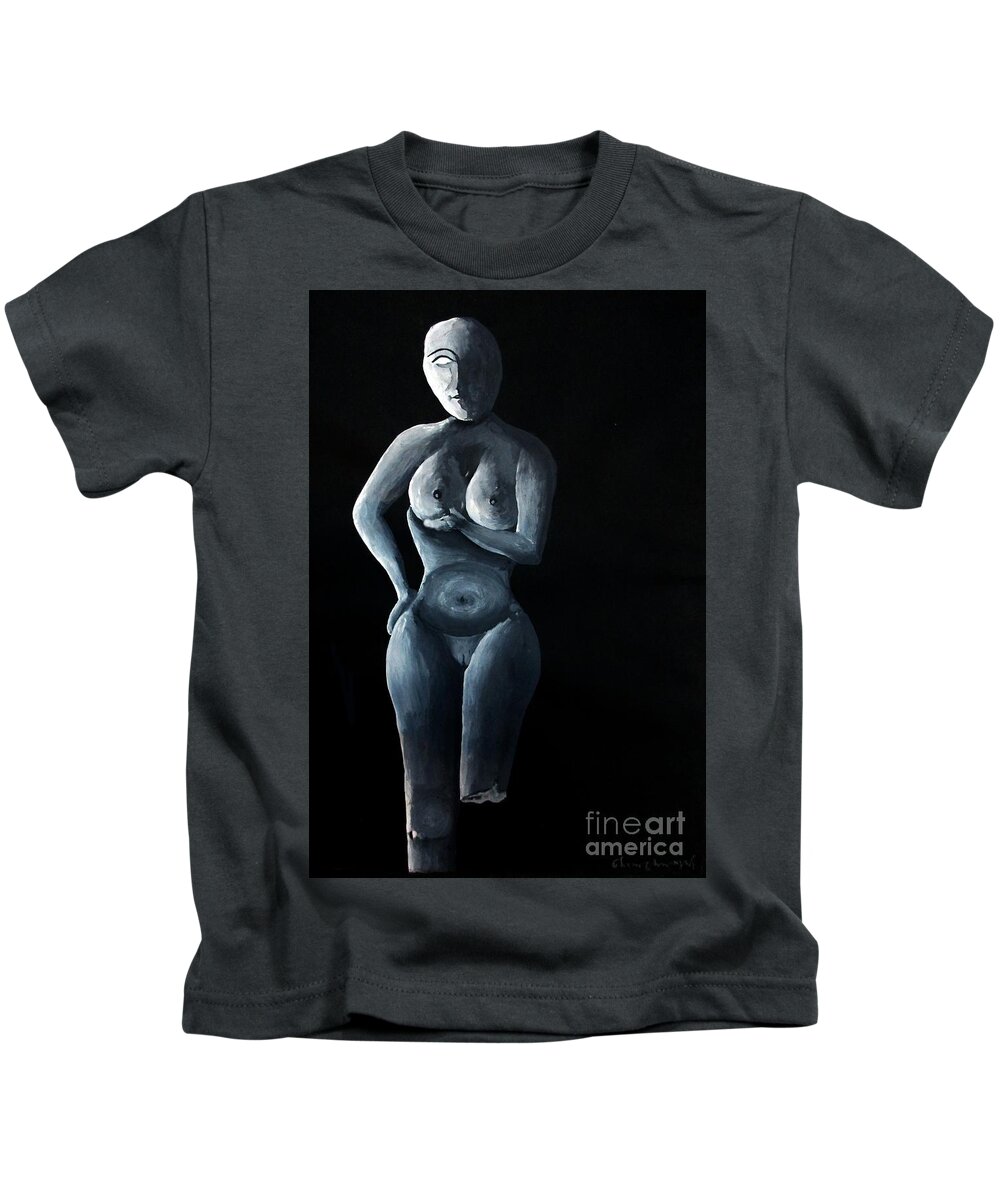 Sculpture Kids T-Shirt featuring the painting Model -3 by Tamal Sen Sharma