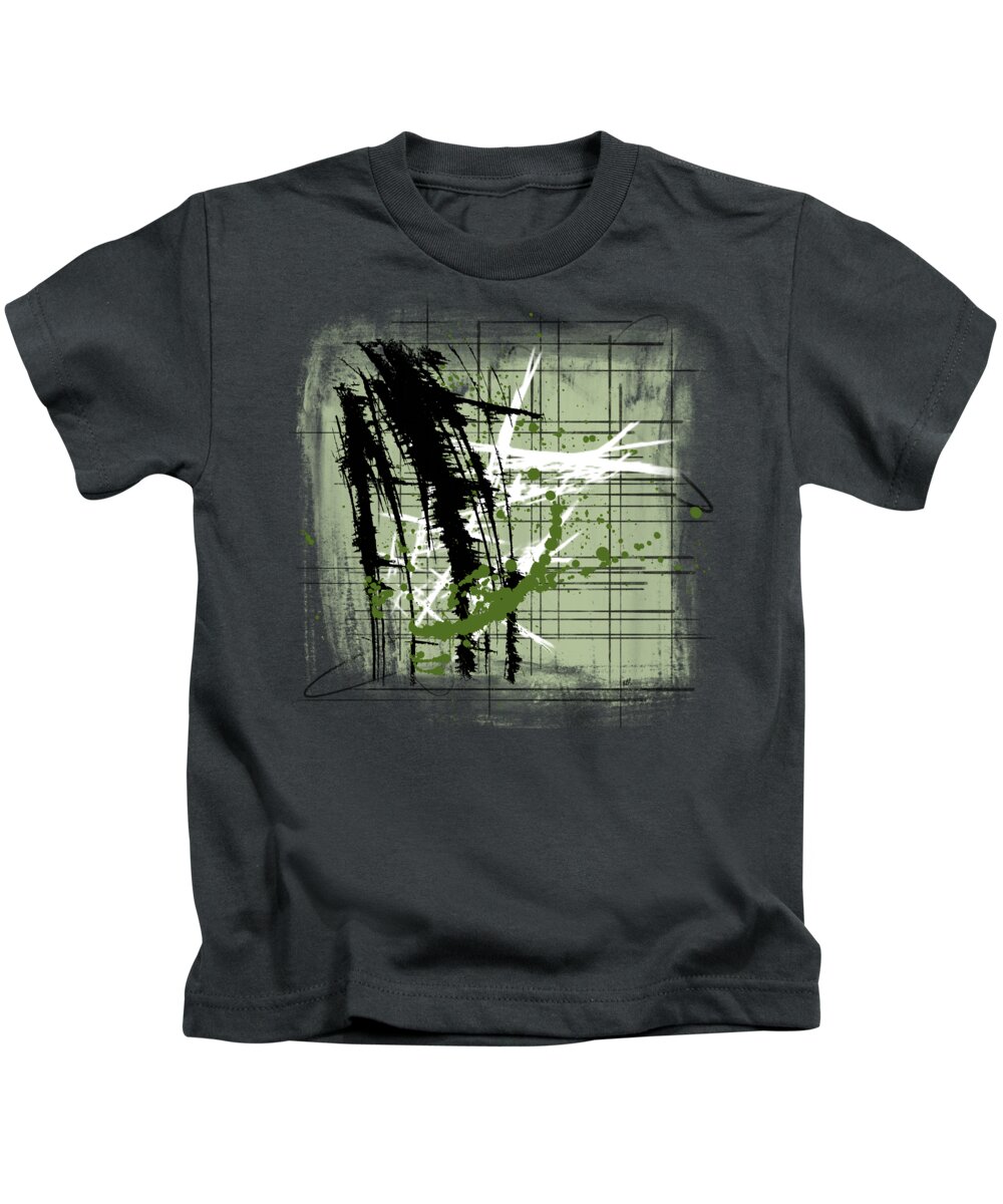 Abstract Kids T-Shirt featuring the painting Modern Green by Melissa Smith