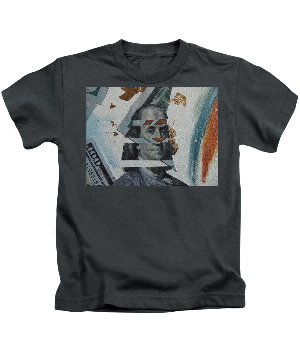 Money Kids T-Shirt featuring the painting Money by Emery Franklin