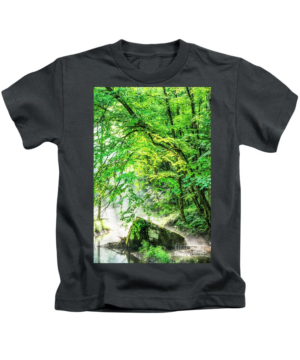Spring Kids T-Shirt featuring the photograph Morning Light in the Forest by Thomas R Fletcher