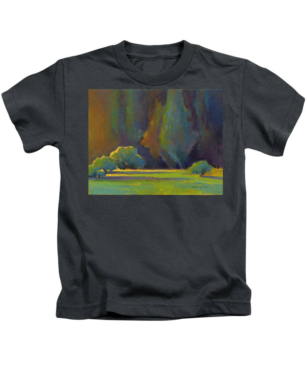 Trees Kids T-Shirt featuring the painting Morning Light by Konnie Kim