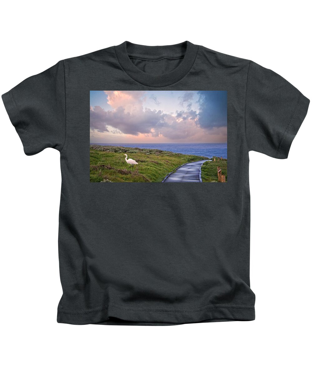 Sunrise Kids T-Shirt featuring the photograph Morning Run by Lynn Bauer