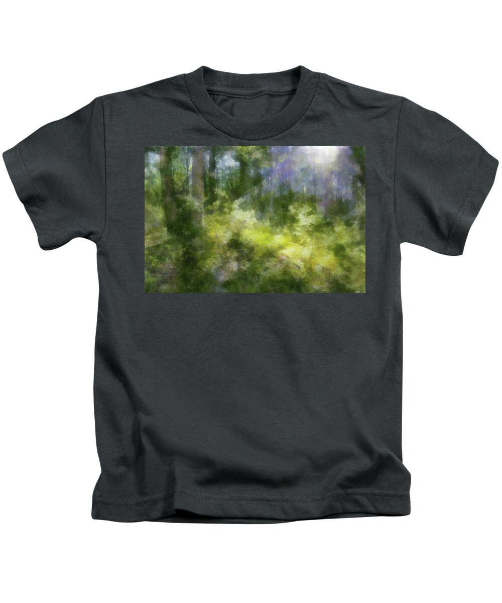 Forest Kids T-Shirt featuring the digital art Morning Walk in the Forest by Frances Miller