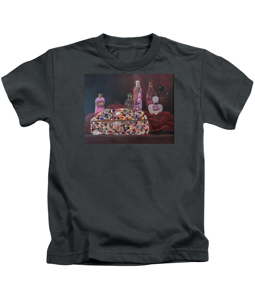 Jewelry Kids T-Shirt featuring the painting Mother's Jewelry Box by Quwatha Valentine