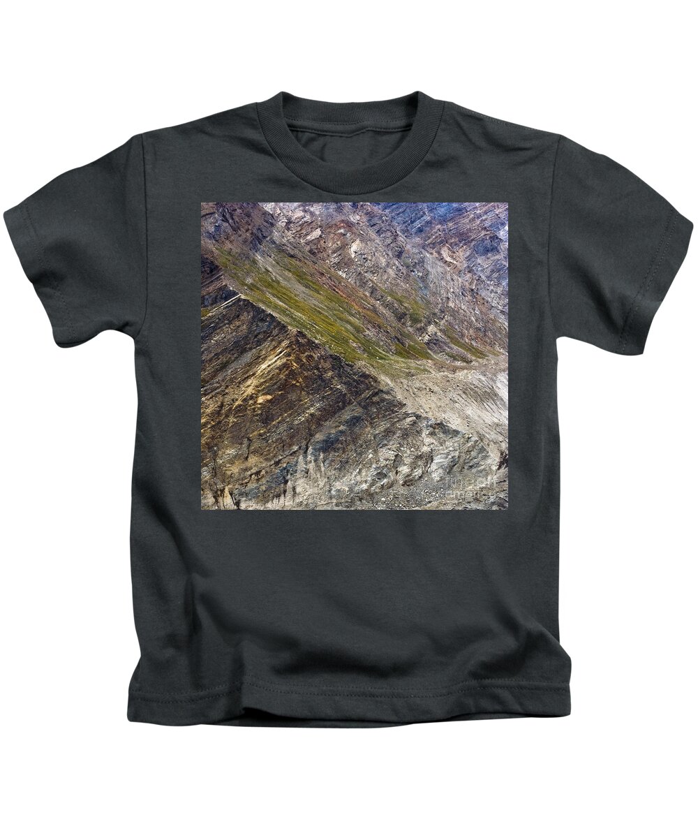 Mountain Kids T-Shirt featuring the photograph Mountain abstract 1 by Hitendra SINKAR