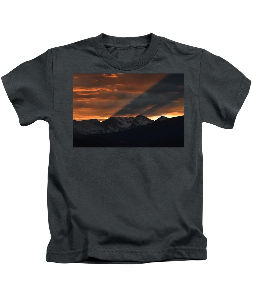 Arapaho Peaks Kids T-Shirt featuring the photograph Mountain Shadow by Ben Foster