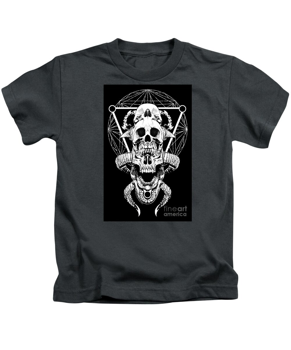 Tony Koehl Kids T-Shirt featuring the mixed media Mouth of Doom by Tony Koehl