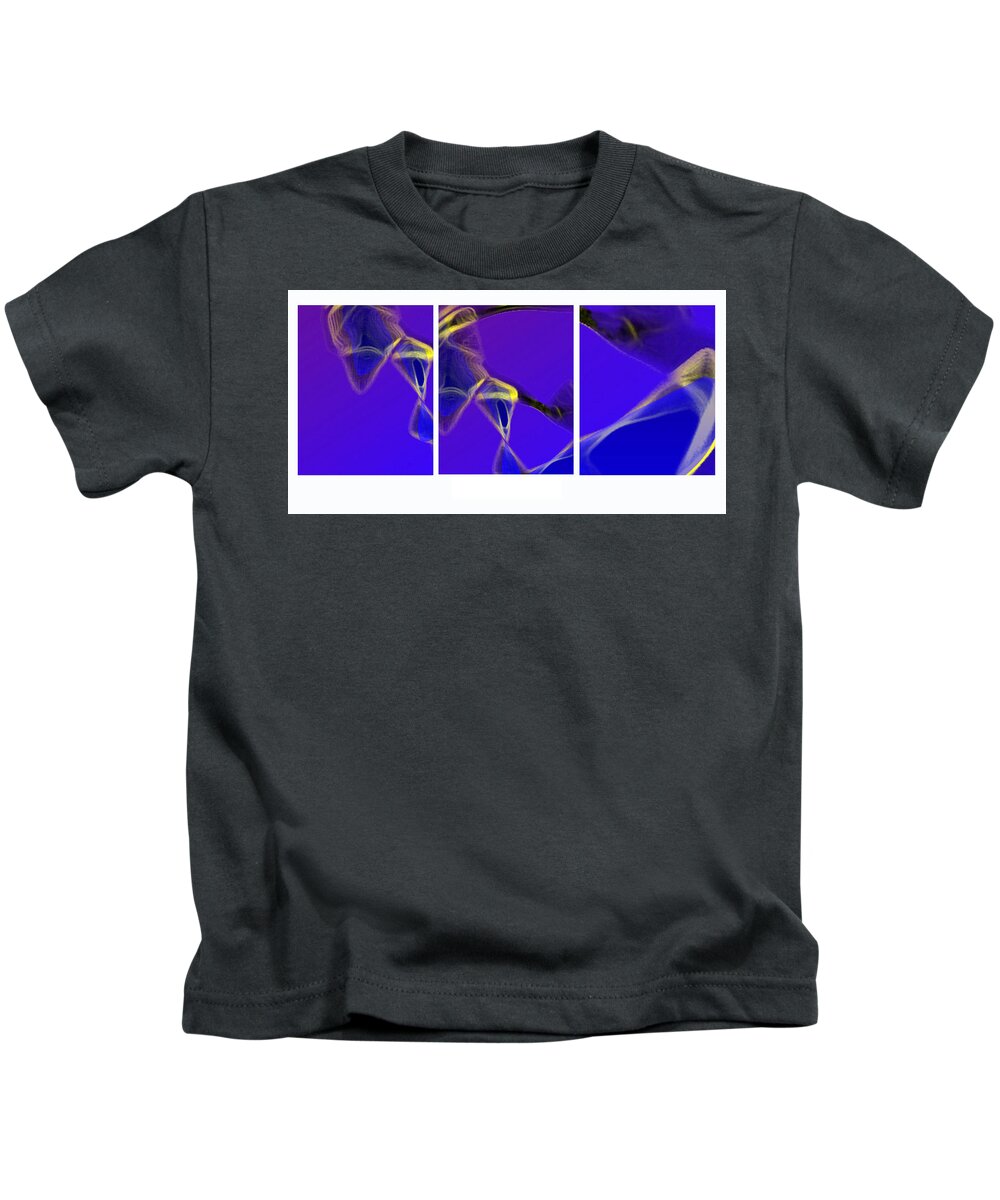 Abstract Kids T-Shirt featuring the digital art Movement In Blue by Steve Karol