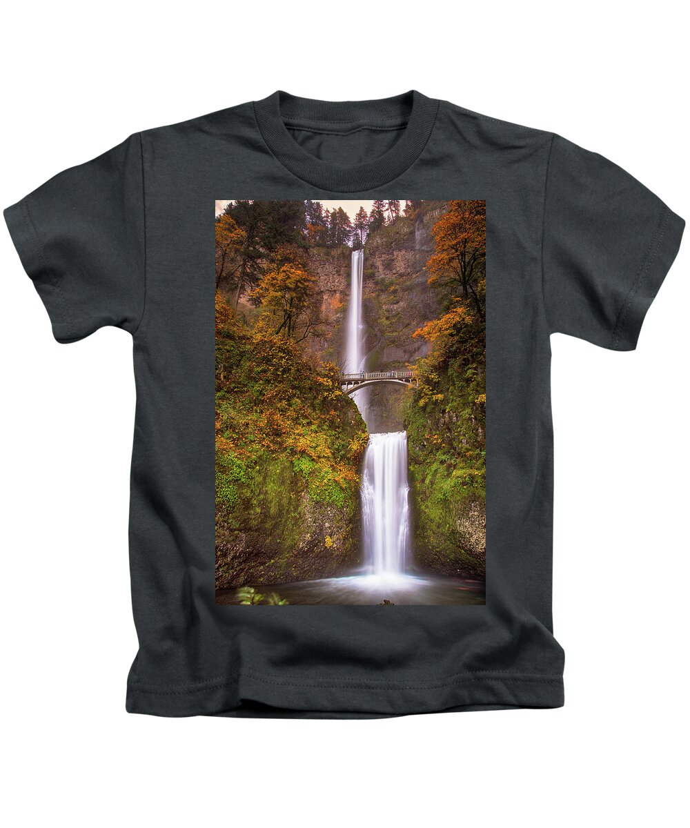 Portland Kids T-Shirt featuring the photograph Multnomah Falls by Raf Winterpacht