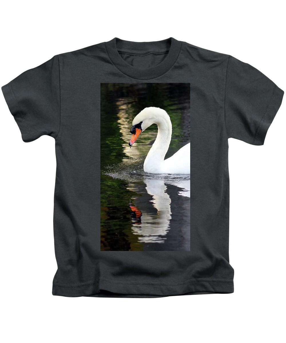 Mute Swan Kids T-Shirt featuring the photograph Reflection Of A Mute by Jennifer Robin