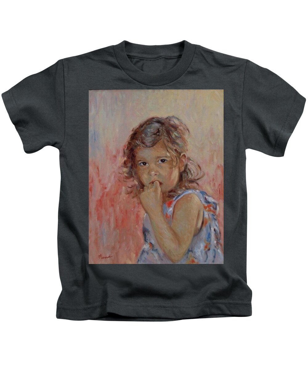 Girls Kids T-Shirt featuring the painting My little baby by Pierre Dijk