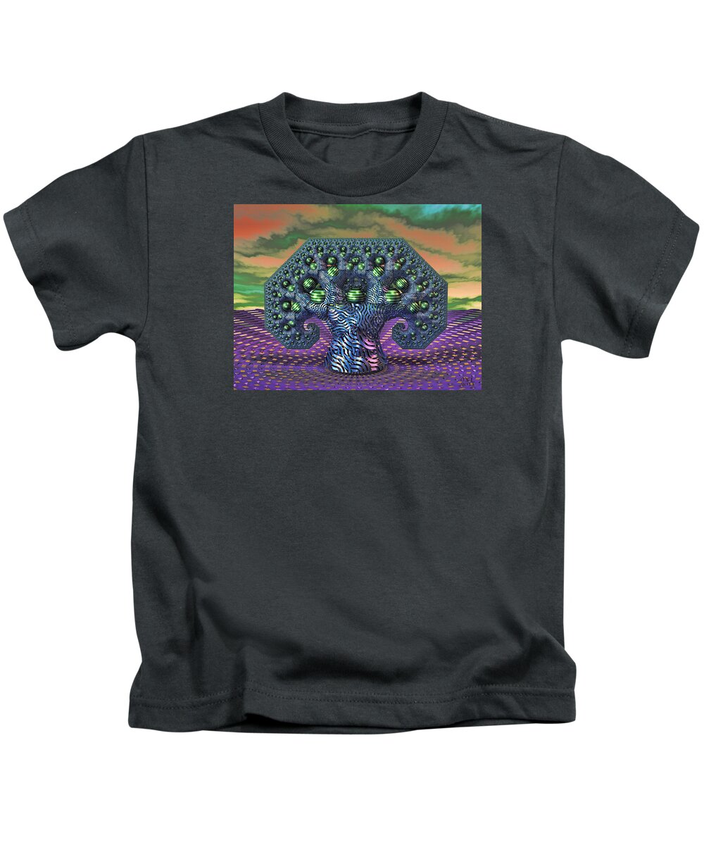 Computer Kids T-Shirt featuring the digital art My Pythagoras Tree by Manny Lorenzo