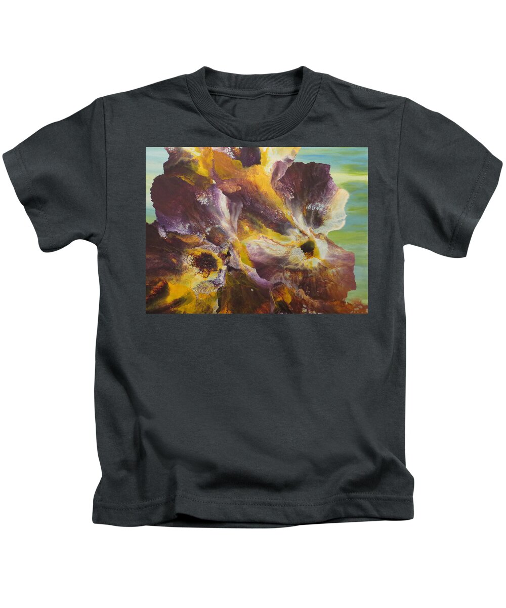 Abstract Kids T-Shirt featuring the painting Mysterious by Soraya Silvestri