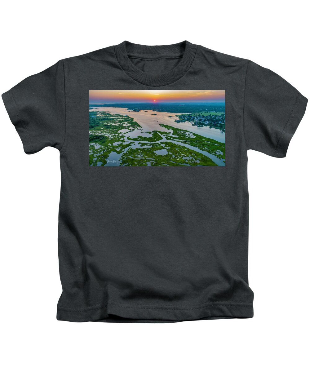 Rhode Island Kids T-Shirt featuring the photograph Natures Hidden Lines by Veterans Aerial Media LLC