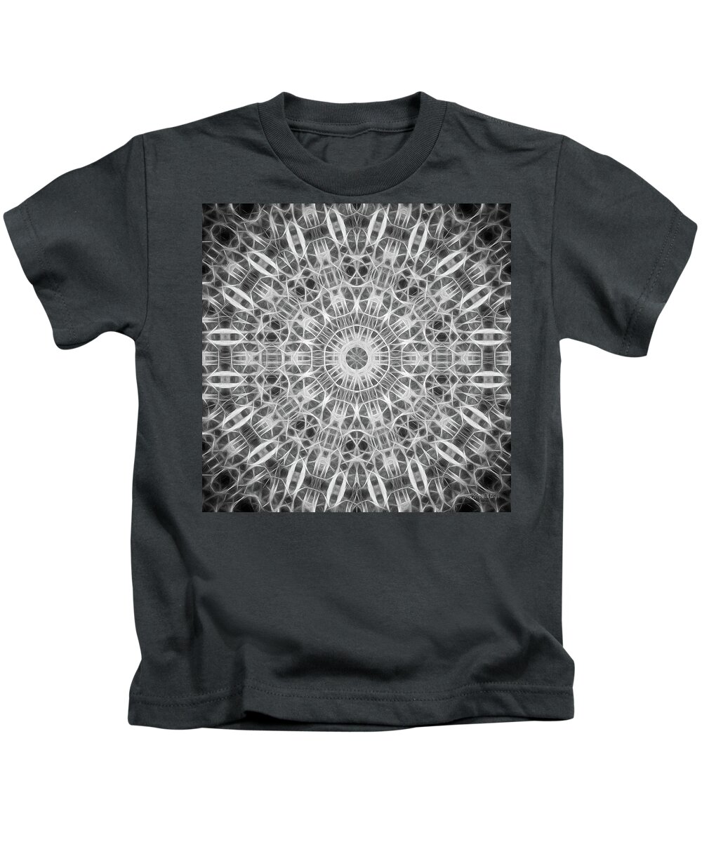 Tao Kids T-Shirt featuring the digital art Neon Manadala, Nbr 19P by Will Barger