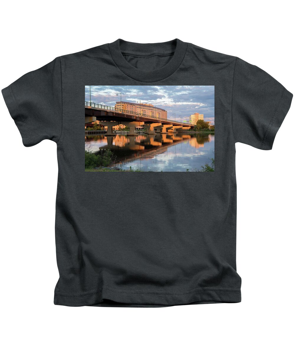 Neponset Kids T-Shirt featuring the photograph Neponset River Bridge by Christopher Brown