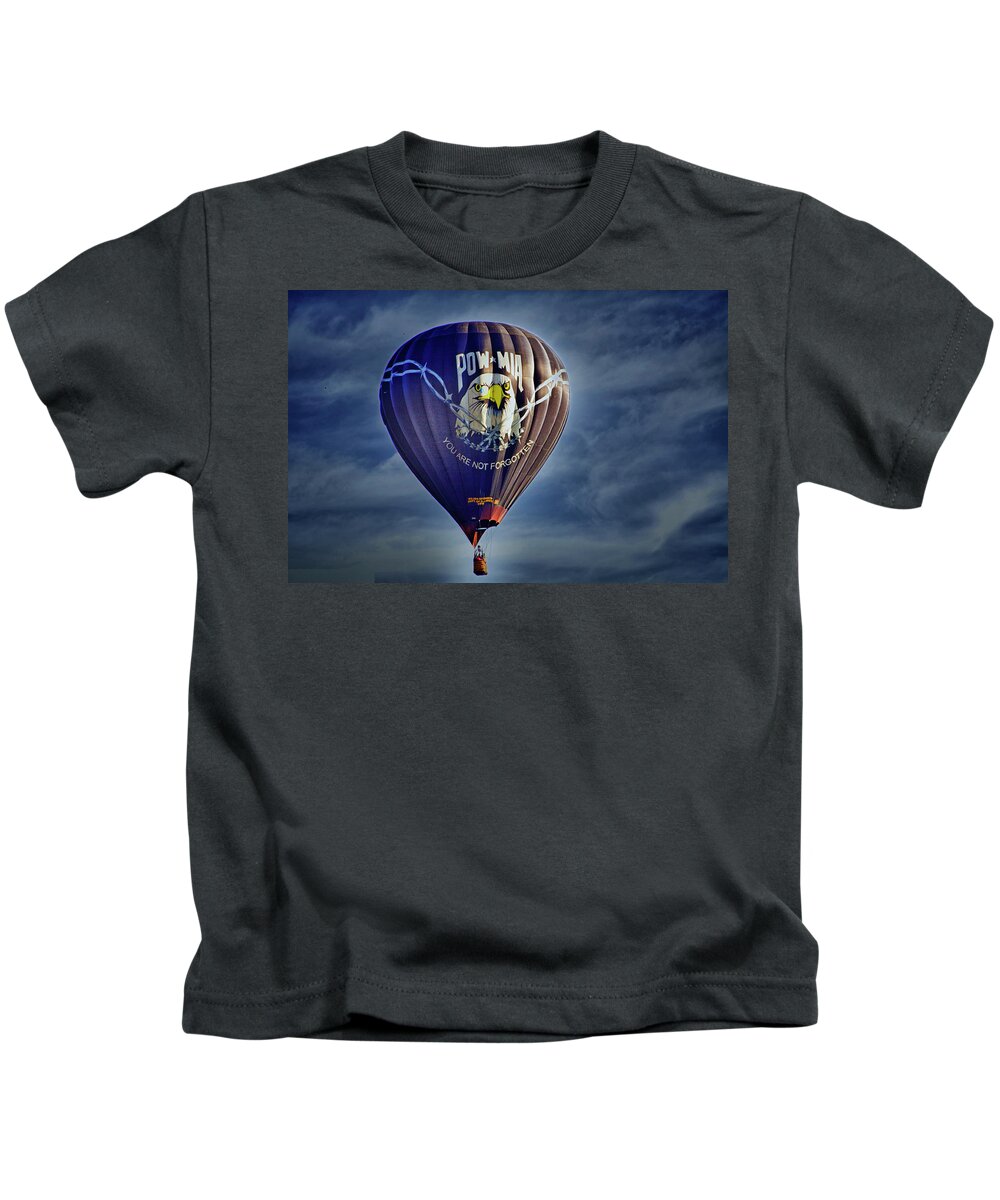 Hot Air Balloon Kids T-Shirt featuring the digital art Never Forget by Gary Baird