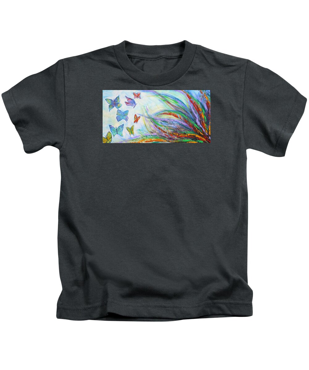  Kids T-Shirt featuring the painting New Beginnings by Deb Brown Maher