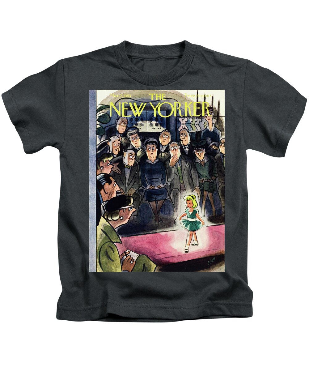 Little Girl Kids T-Shirt featuring the painting New Yorker March 7 1953 by Leonard Dove