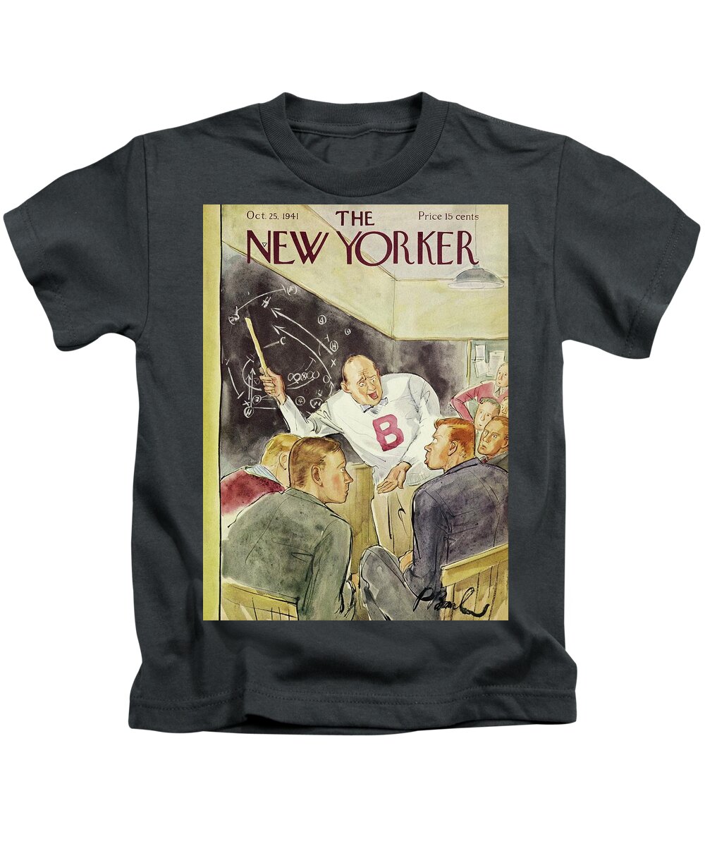 Football Kids T-Shirt featuring the painting New Yorker October 25 1941 by Perry Barlow