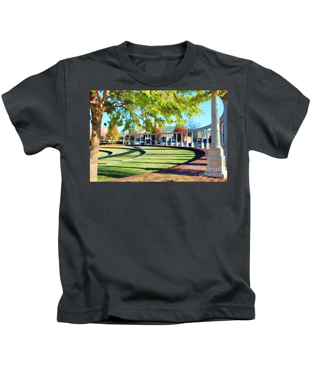 Atlanta Georgia Kids T-Shirt featuring the photograph Newnan Park Ampitheatre by Roberta Byram