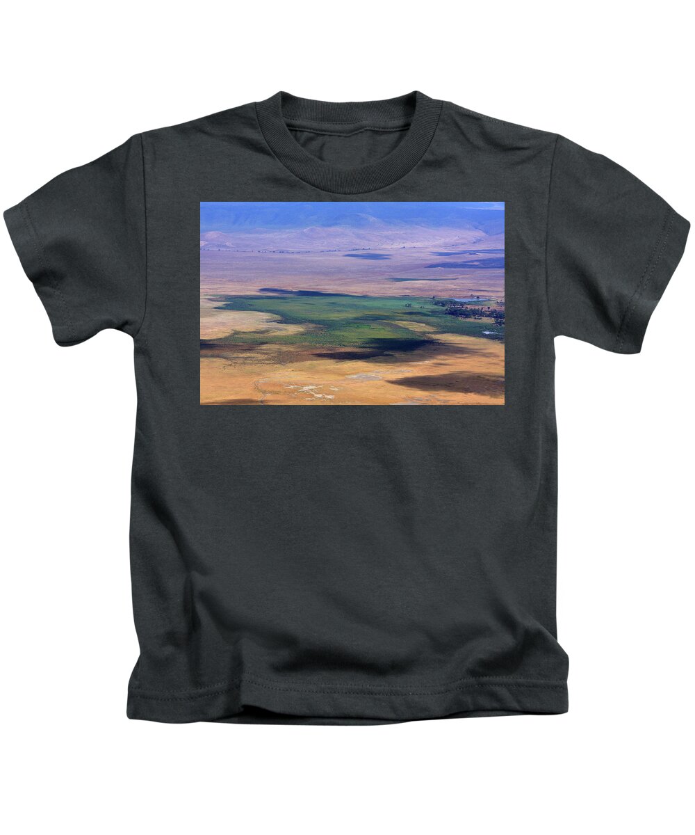 Ngorongoro Crater Kids T-Shirt featuring the photograph Ngorongoro Crater Tanzania by Aidan Moran