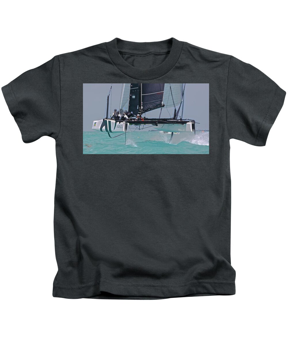 Sloop Kids T-Shirt featuring the photograph Nice Day by Steven Lapkin