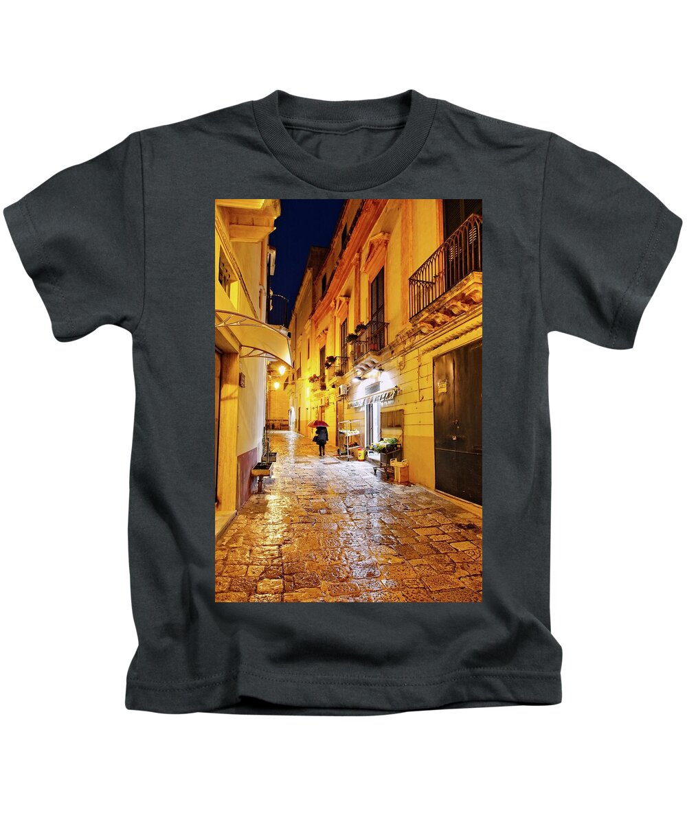 Italy Kids T-Shirt featuring the photograph Night Misting in Gallipoli by Allan Van Gasbeck