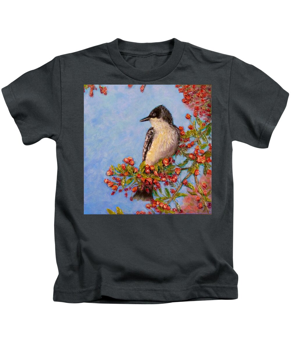Birds Kids T-Shirt featuring the painting Northern King Bird by Joe Bergholm