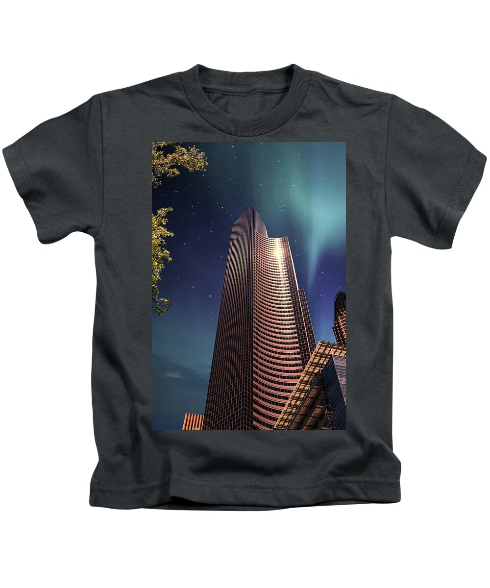 Aurora Kids T-Shirt featuring the photograph Northern Lights from Seattle by Darryl Brooks