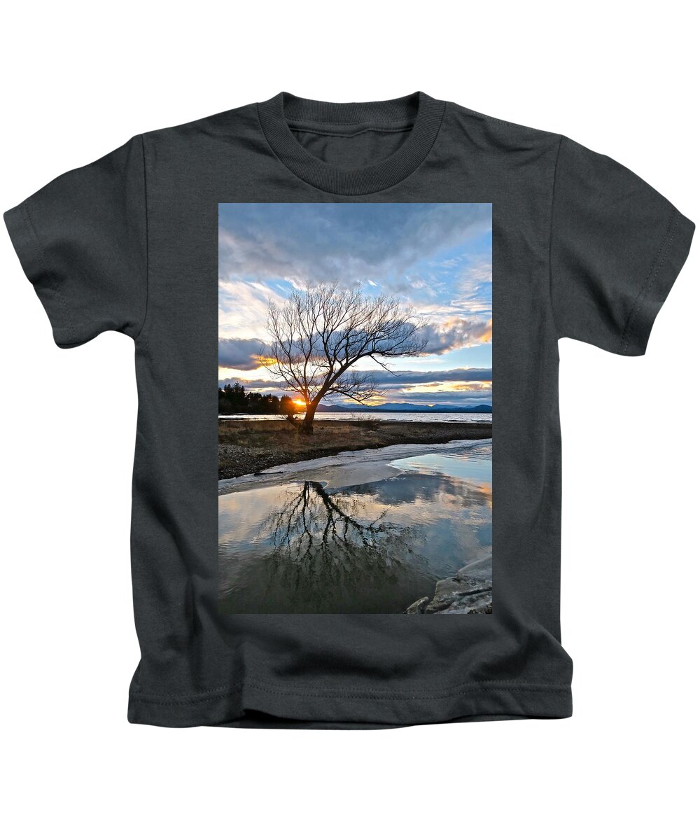 Lake Champlain Kids T-Shirt featuring the photograph Notice by Mike Reilly