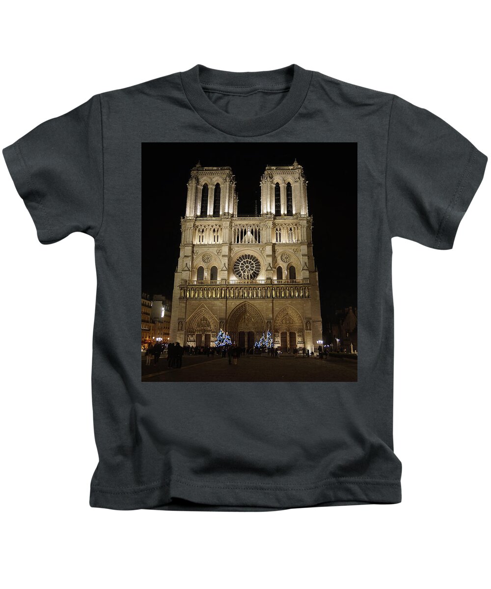 Notra Dame De Paris Kids T-Shirt featuring the photograph Notre Dame de Paris by Erik Tanghe