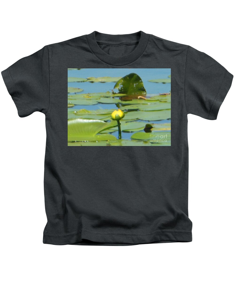 Nuphar Lutea Kids T-Shirt featuring the photograph Nuphar Lutea Yellow Pond by Rockin Docks Deluxephotos