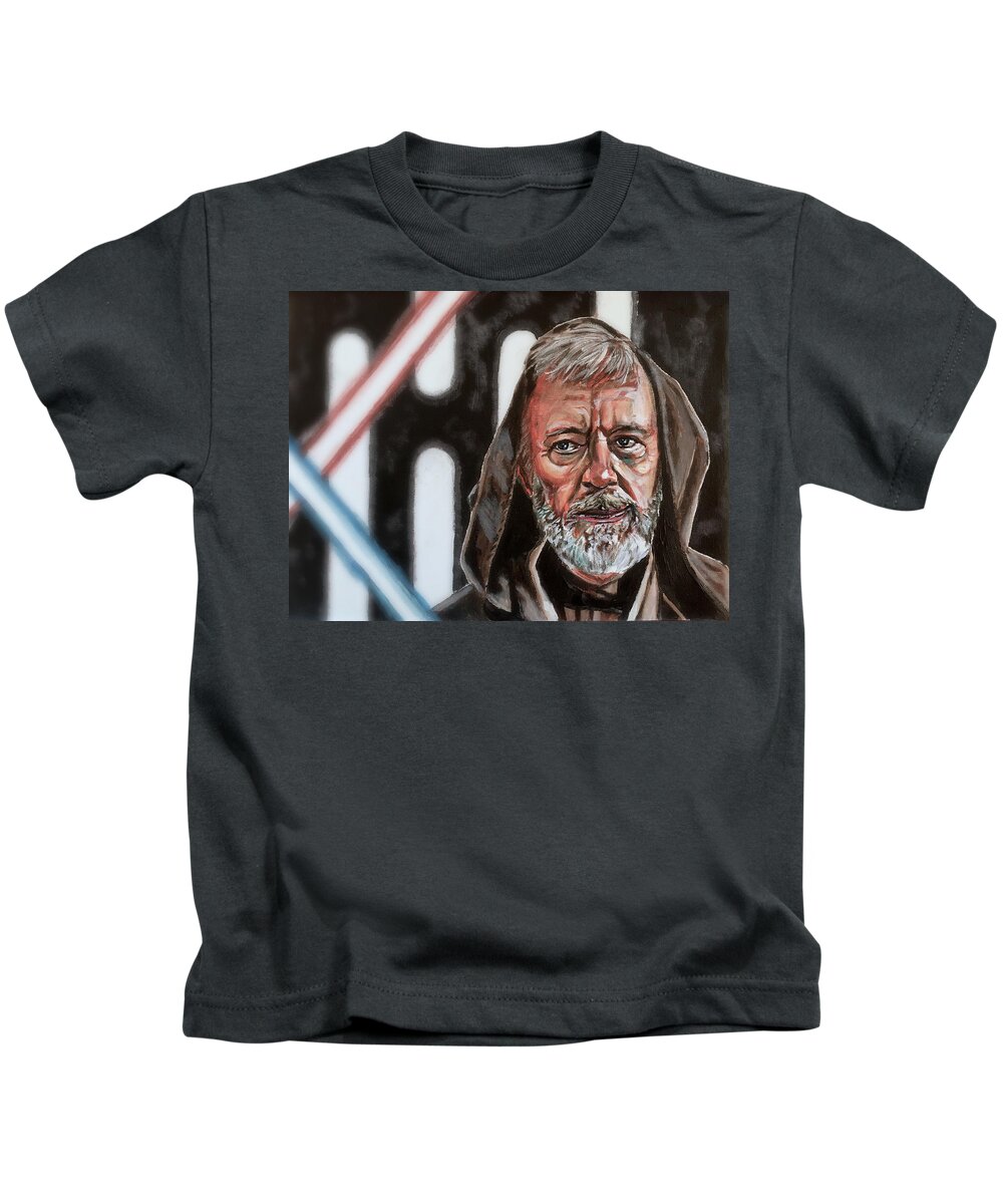 Star Wars Kids T-Shirt featuring the painting Obi-Wan Kenobi's Last Stand by Joel Tesch