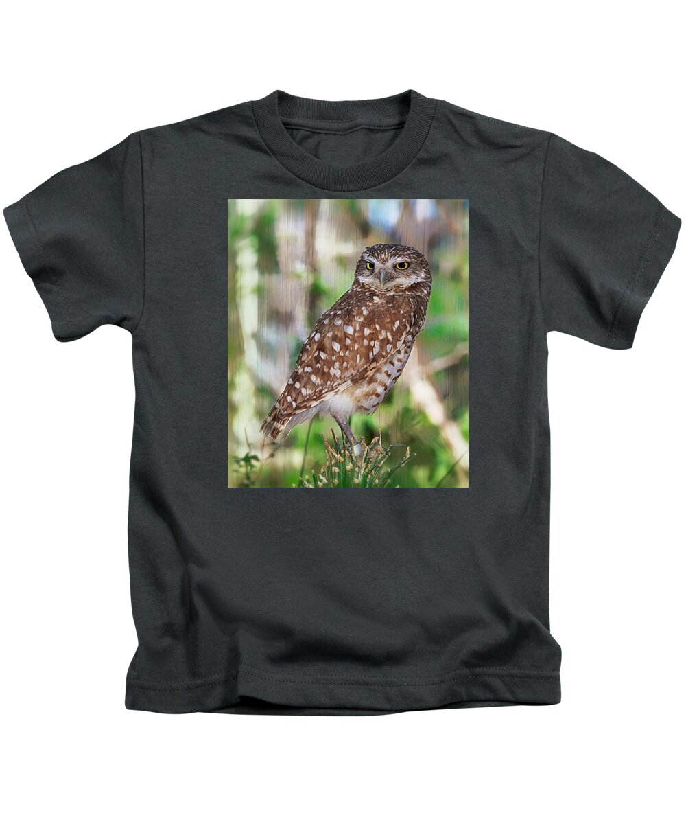 Owls Kids T-Shirt featuring the photograph Observer by Elaine Malott