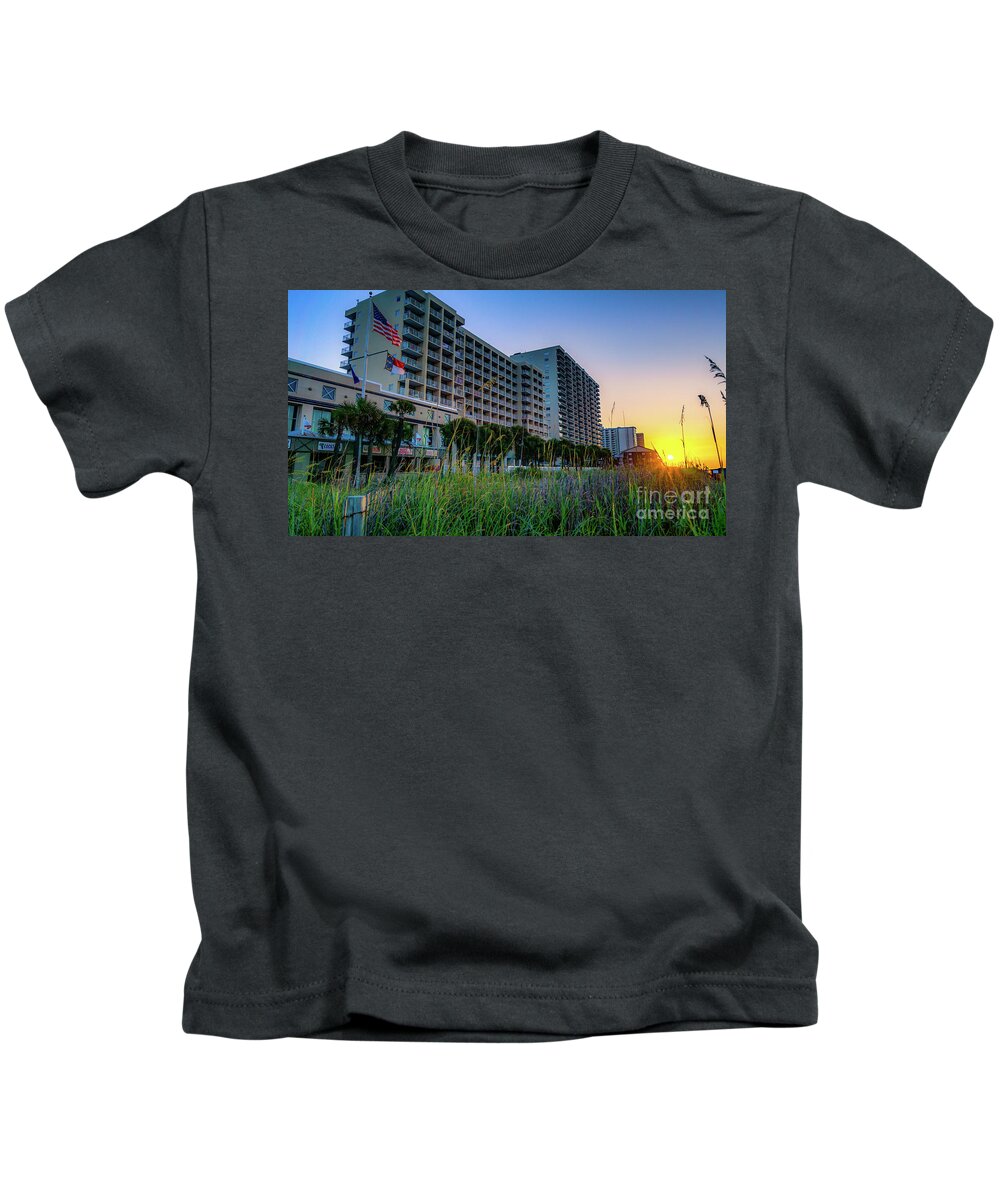 Sunrise Kids T-Shirt featuring the photograph Ocean Drive Sunrise North Myrtle Beach by David Smith