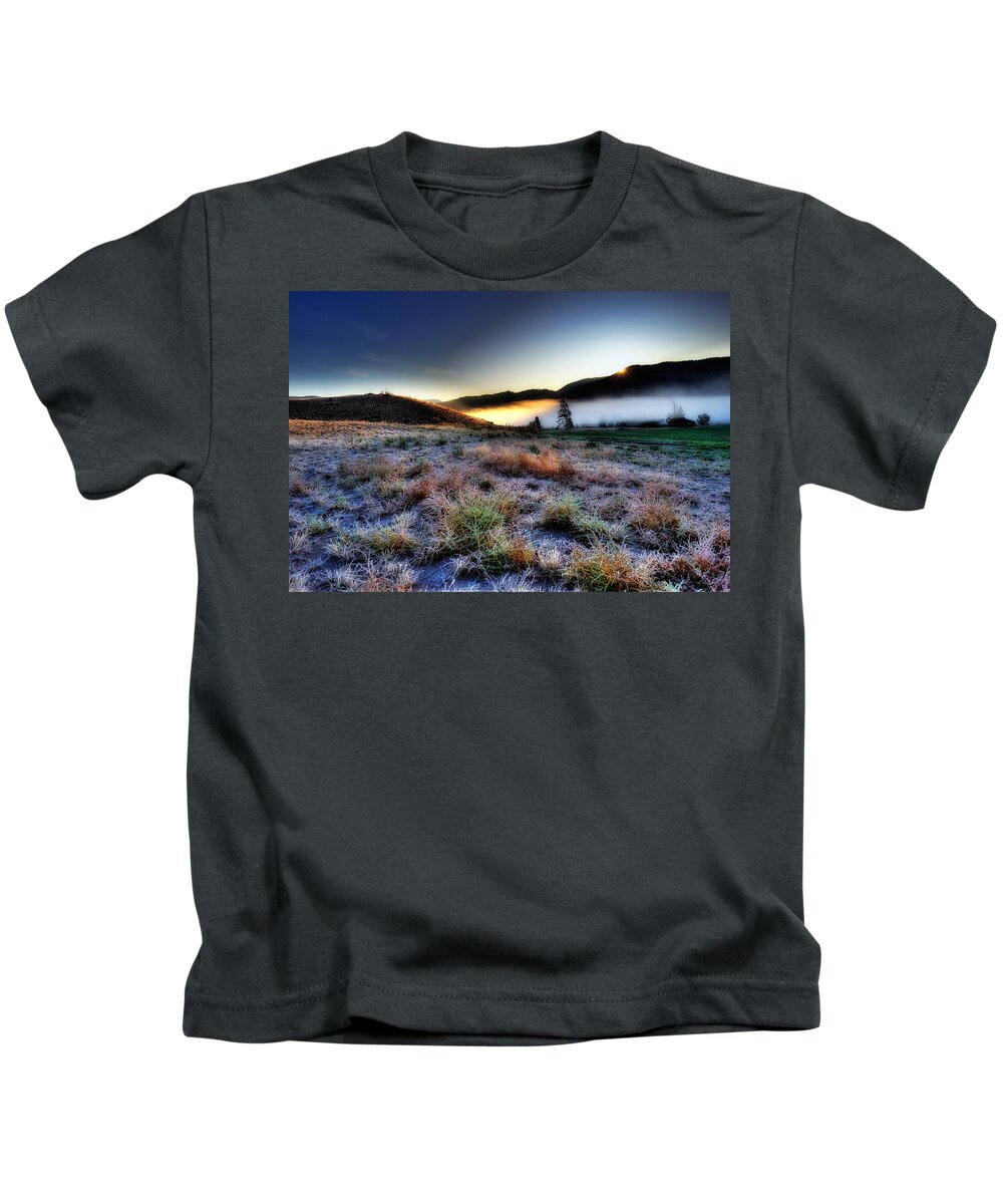 Landscape Kids T-Shirt featuring the photograph Octobers First Frost by Paul W Sharpe Aka Wizard of Wonders