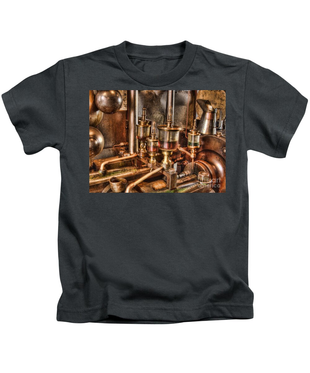 Steam Engine Kids T-Shirt featuring the photograph Oil drip feed 1 by Steev Stamford