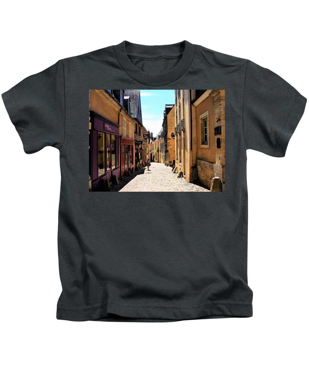 Cityscape Kids T-Shirt featuring the photograph Old buildings in France by Cristina Stefan