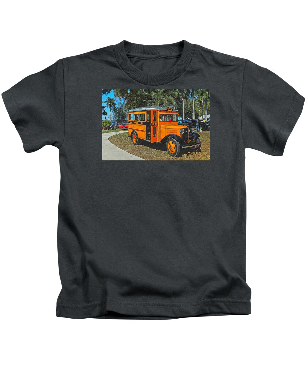 Museum Kids T-Shirt featuring the photograph Old Ford School Bus No. 32 by Ginger Wakem