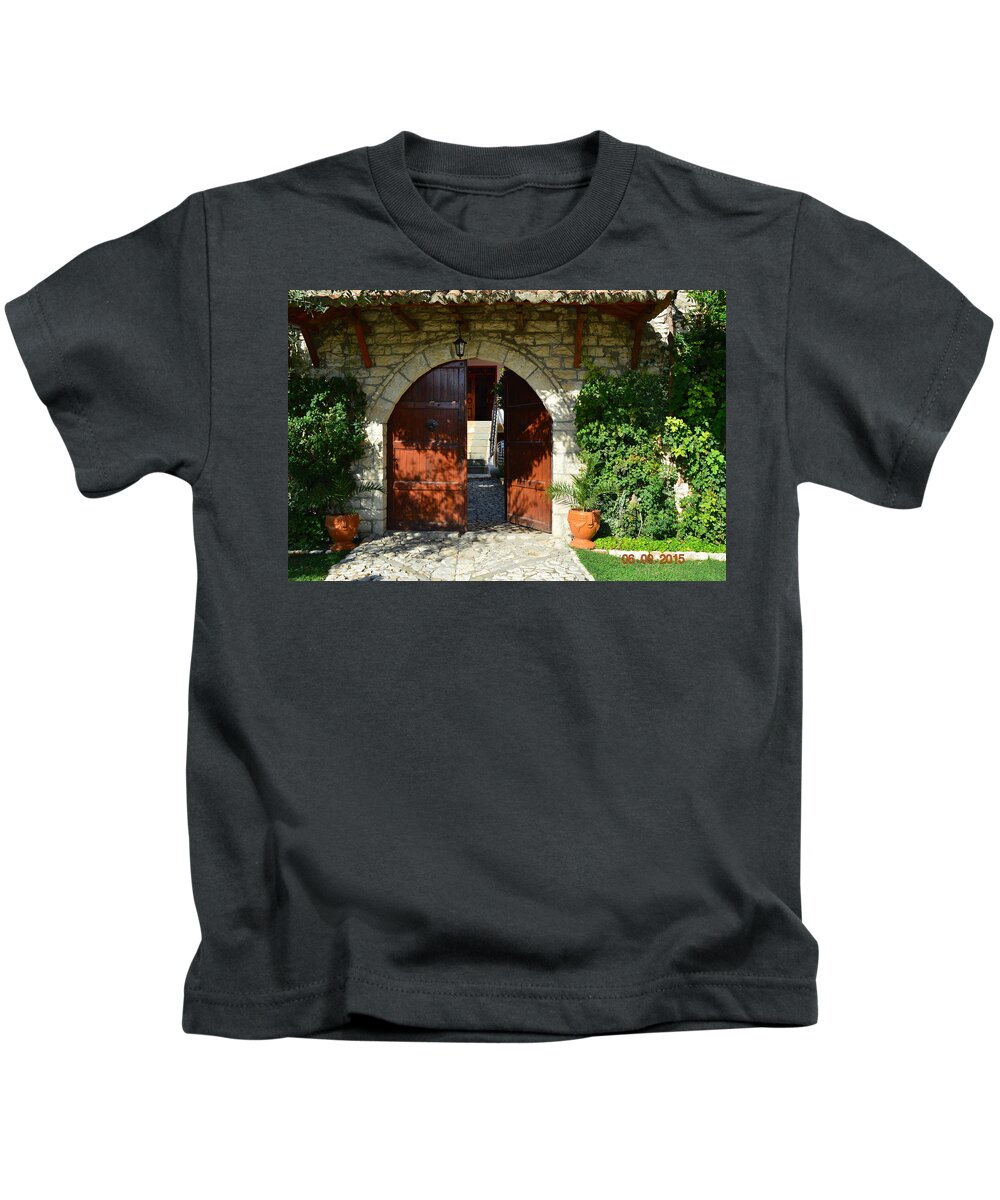  Kids T-Shirt featuring the photograph Old House Door by Nuri Osmani