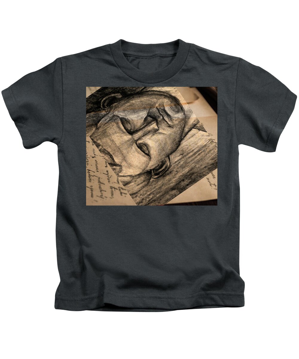 Art Kids T-Shirt featuring the drawing Old Postcard by Art Di