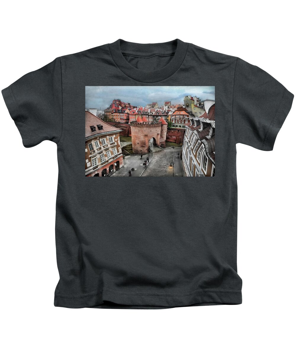  Kids T-Shirt featuring the photograph Old Town in Warsaw # 25A by Aleksander Rotner