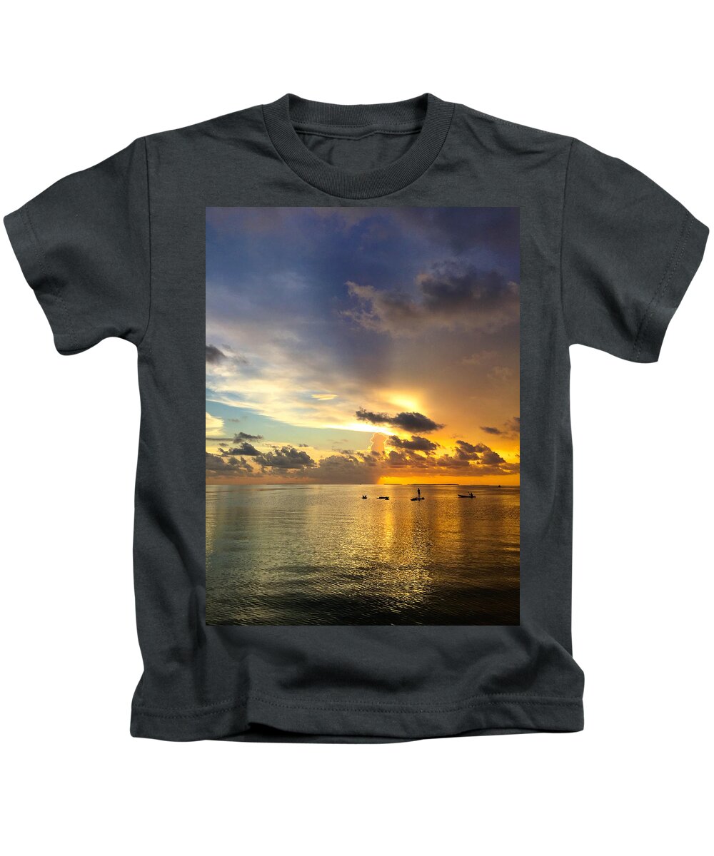 Islamorada Kids T-Shirt featuring the photograph One Summer Night... by Melanie Moraga