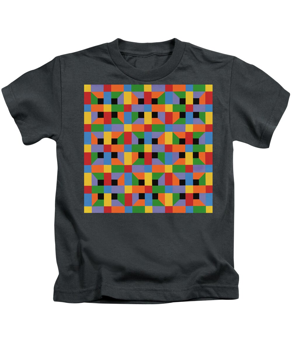 Abstract Kids T-Shirt featuring the painting Open Quadrilateral Lattice by Janet Hansen