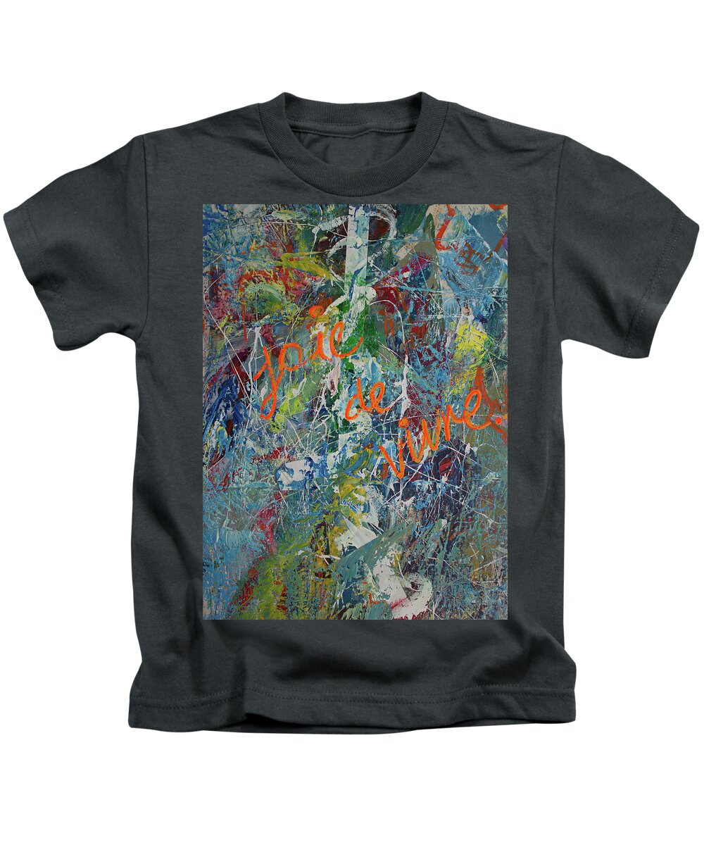 Derek Kaplan Art Kids T-Shirt featuring the painting Opt.43.16 Studio Wall by Derek Kaplan
