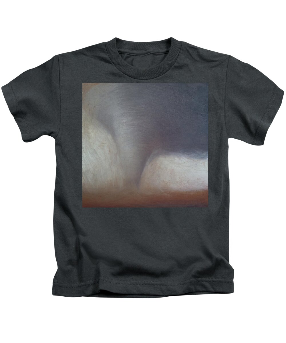 Derek Kaplan Art Kids T-Shirt featuring the painting Opt.71.16 Untitled, from the Storm series by Derek Kaplan