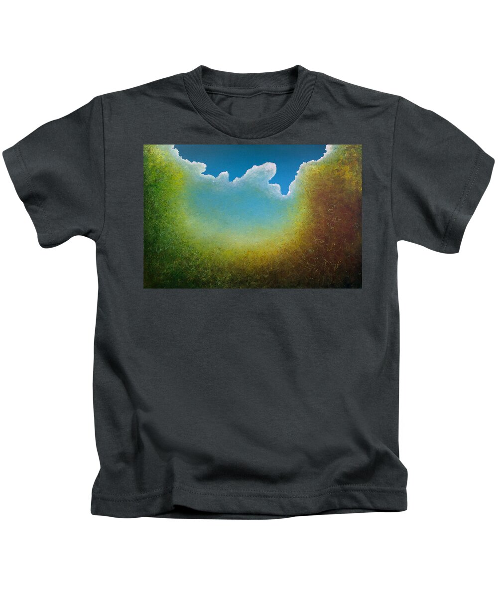 Derek Kaplan Art Kids T-Shirt featuring the painting Opt.70.15 Coming Home by Derek Kaplan